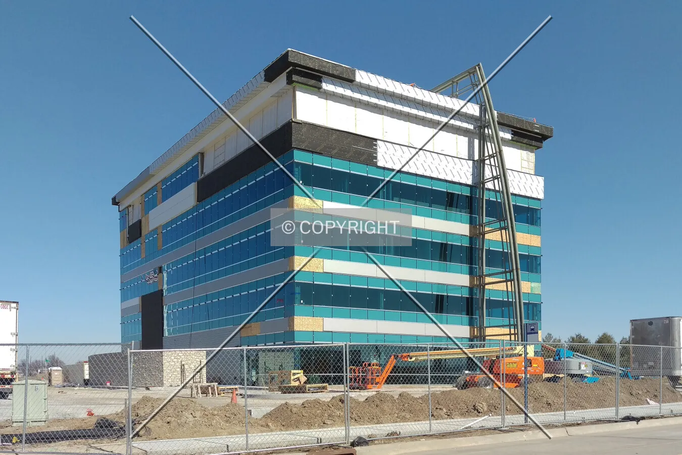 View from the southwest during construction; February 27, 2016