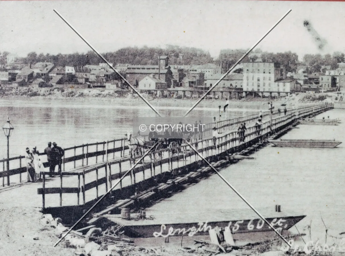 Photo on a sign at the bank of the Bridgeton side of the Mississippi River; September 7, 2019