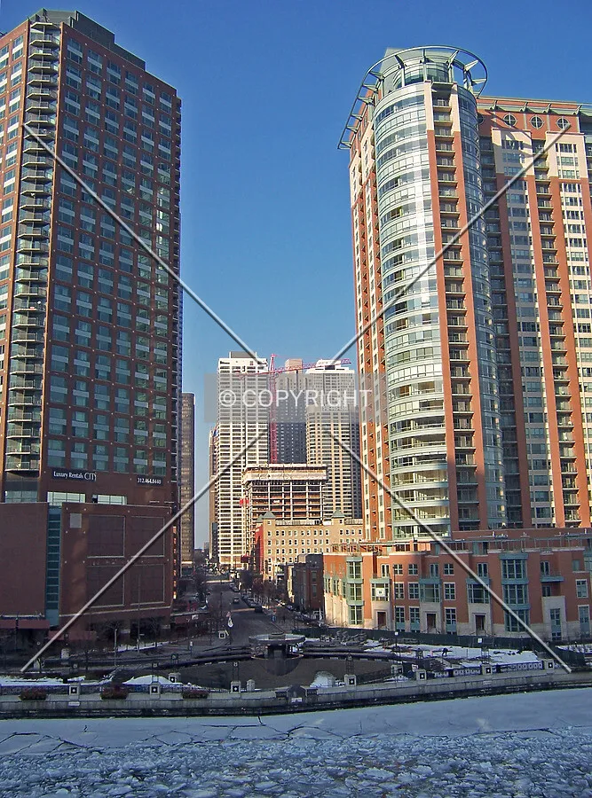 Looking north up McClurg Court from Upper Wacker Drive