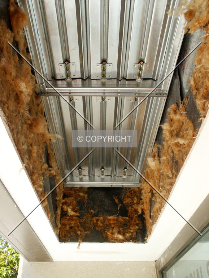 Ceiling of one of the recessed nooks at the base by Superior Street