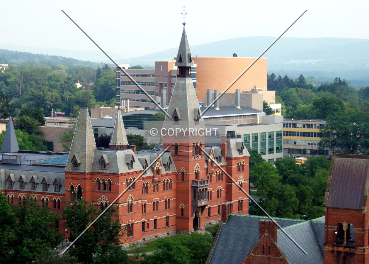 View from the northwest with Rhodes Hall in the background