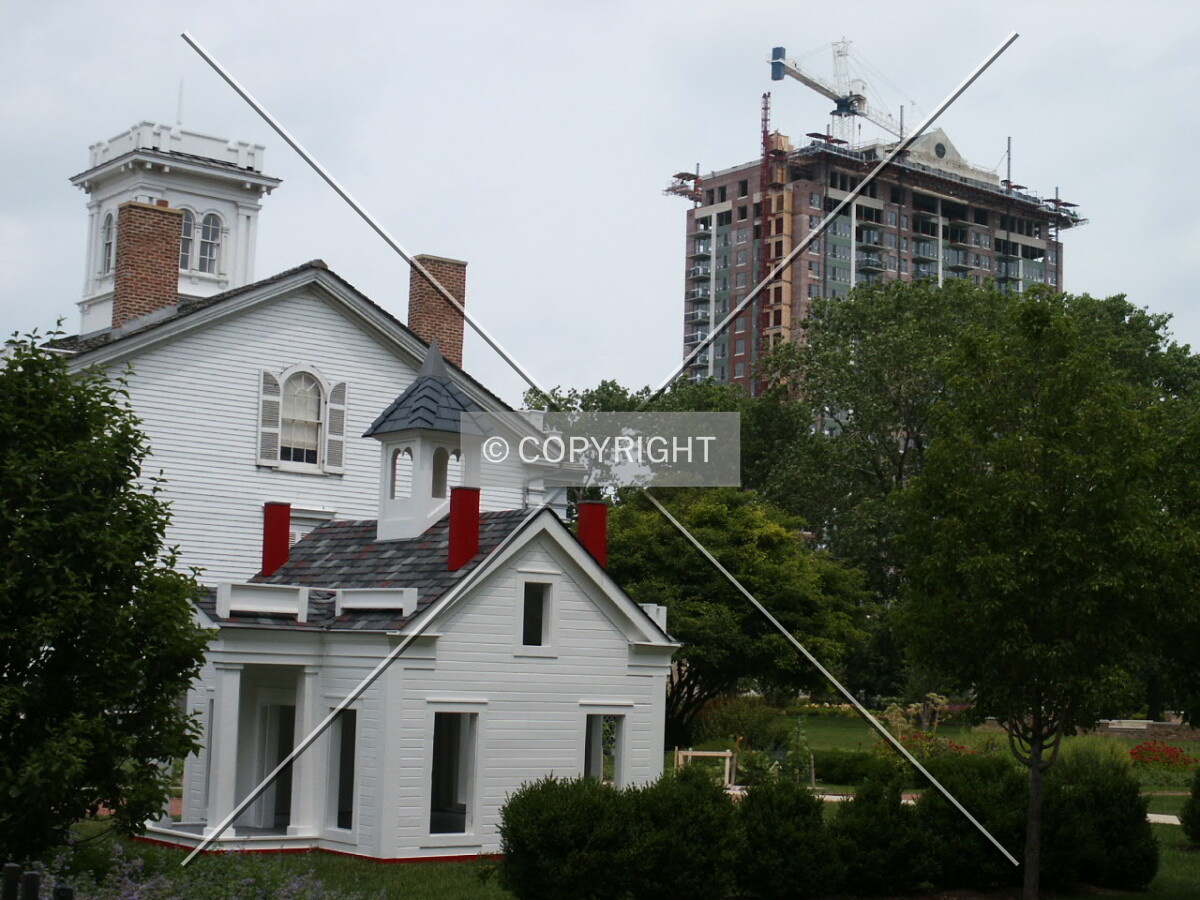 Looking past the Clarke House from the southwest; 20 July 2003