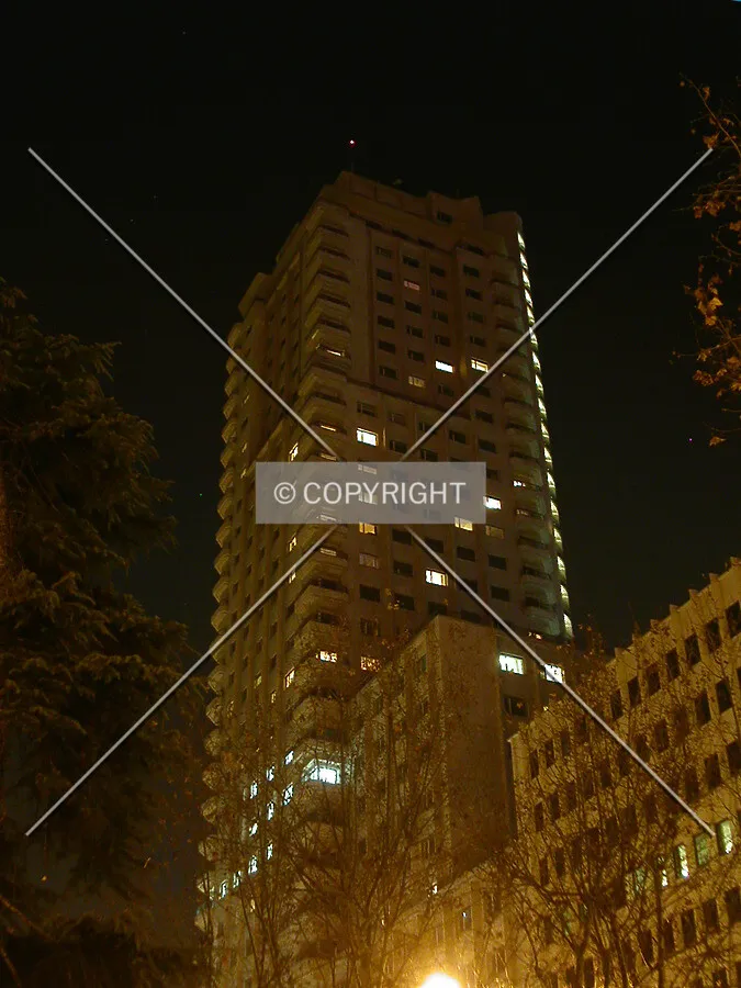 Night view of the tower from Princesa
