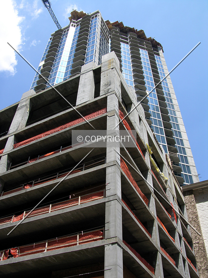 Looking up the southeast corner
