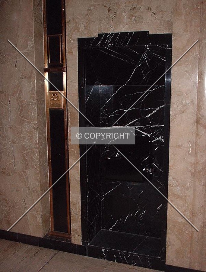 2nd floor drinking fountain and mail chute