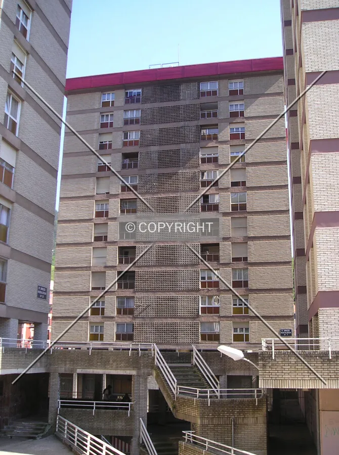 North facade between buildings