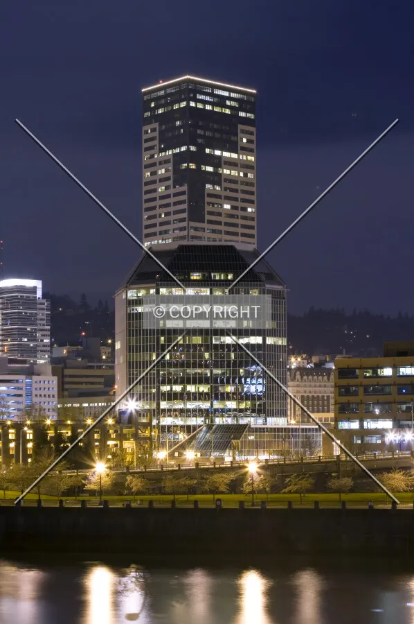 View from across the Willamette River at night