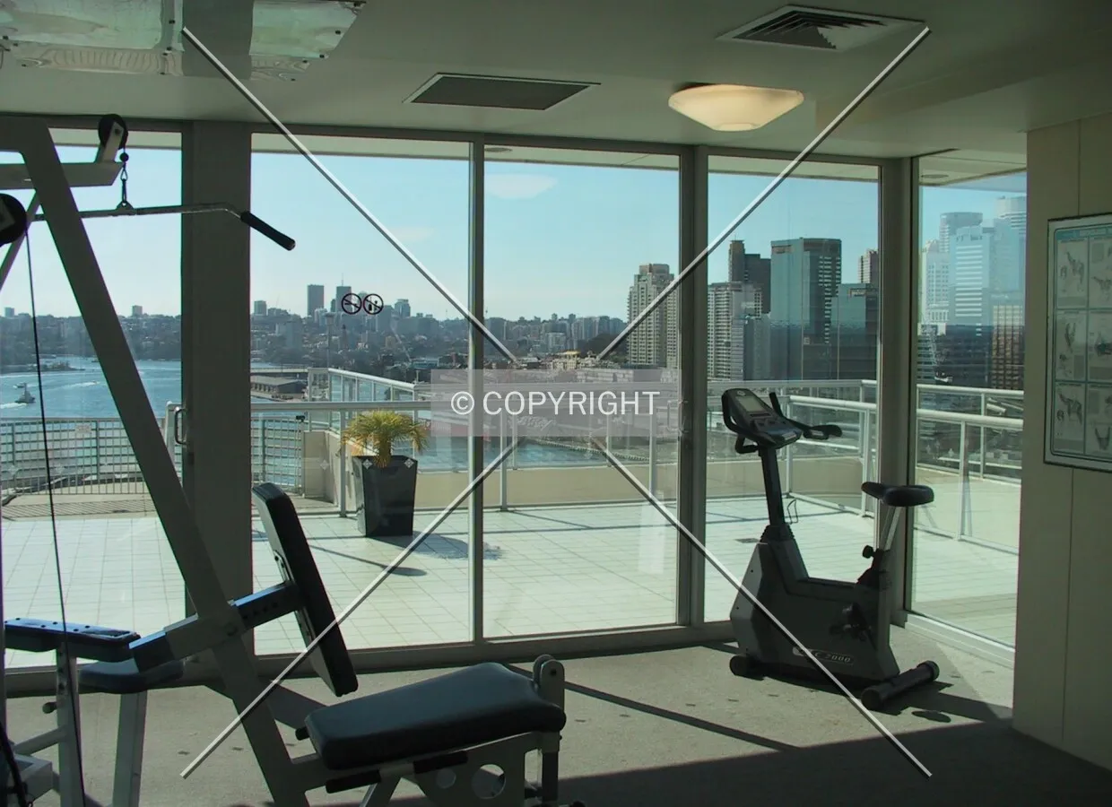 The gym on the top floor
