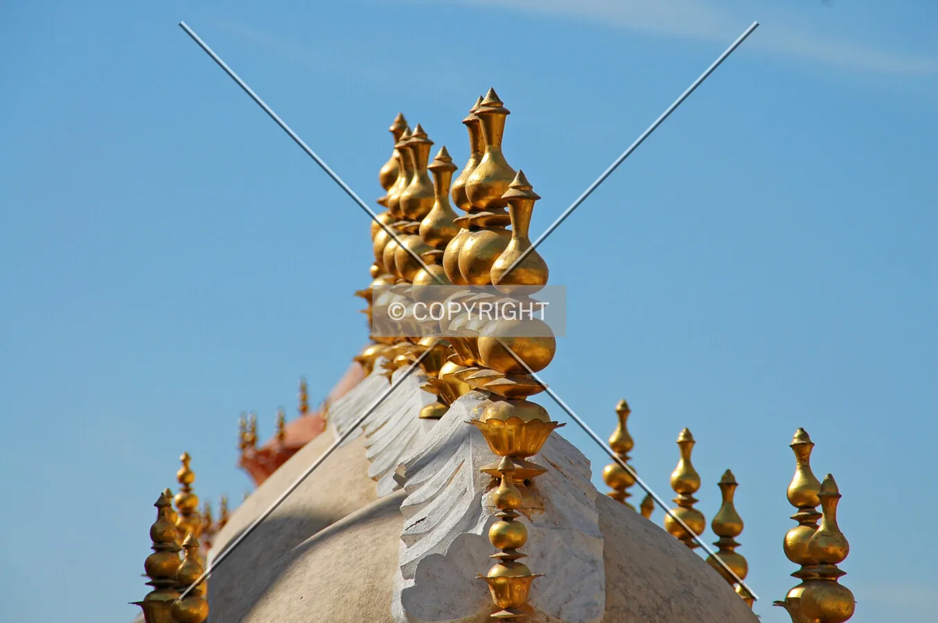 Top of the domes on the west side