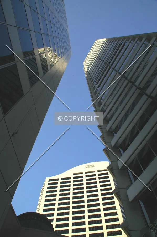 Looking up at the three towers