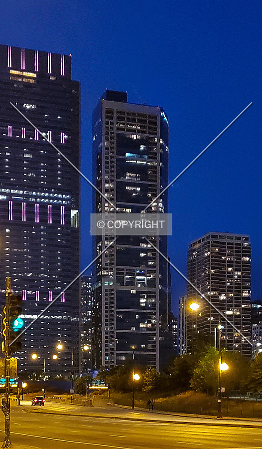 Southwest view at night; October 10, 2020