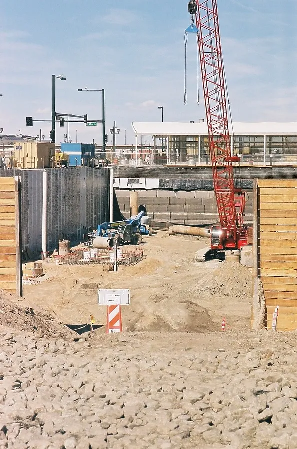Looking northeast into the foundation pit