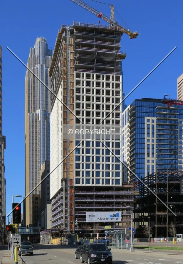View to the south along Marquette Avenue