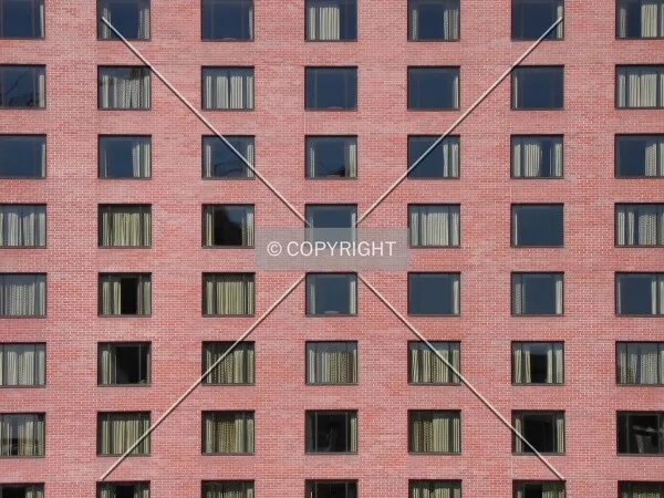 East side fenestration from the Leamington Ramp
