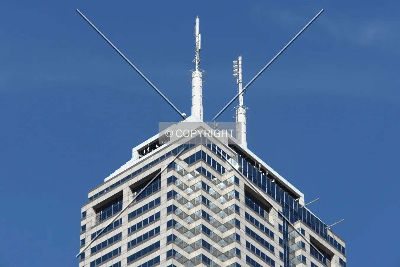 Rooftop detail of the Chase Tower