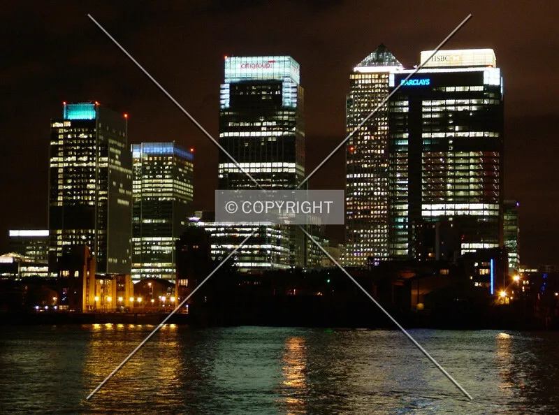 Stunning night time view from across the River Thames