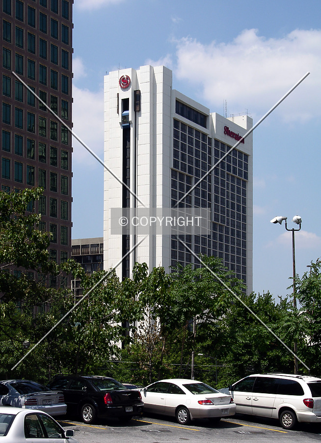 Looking northeast from Peachtree Street NE, before conversion to the W Atlanta Midtown