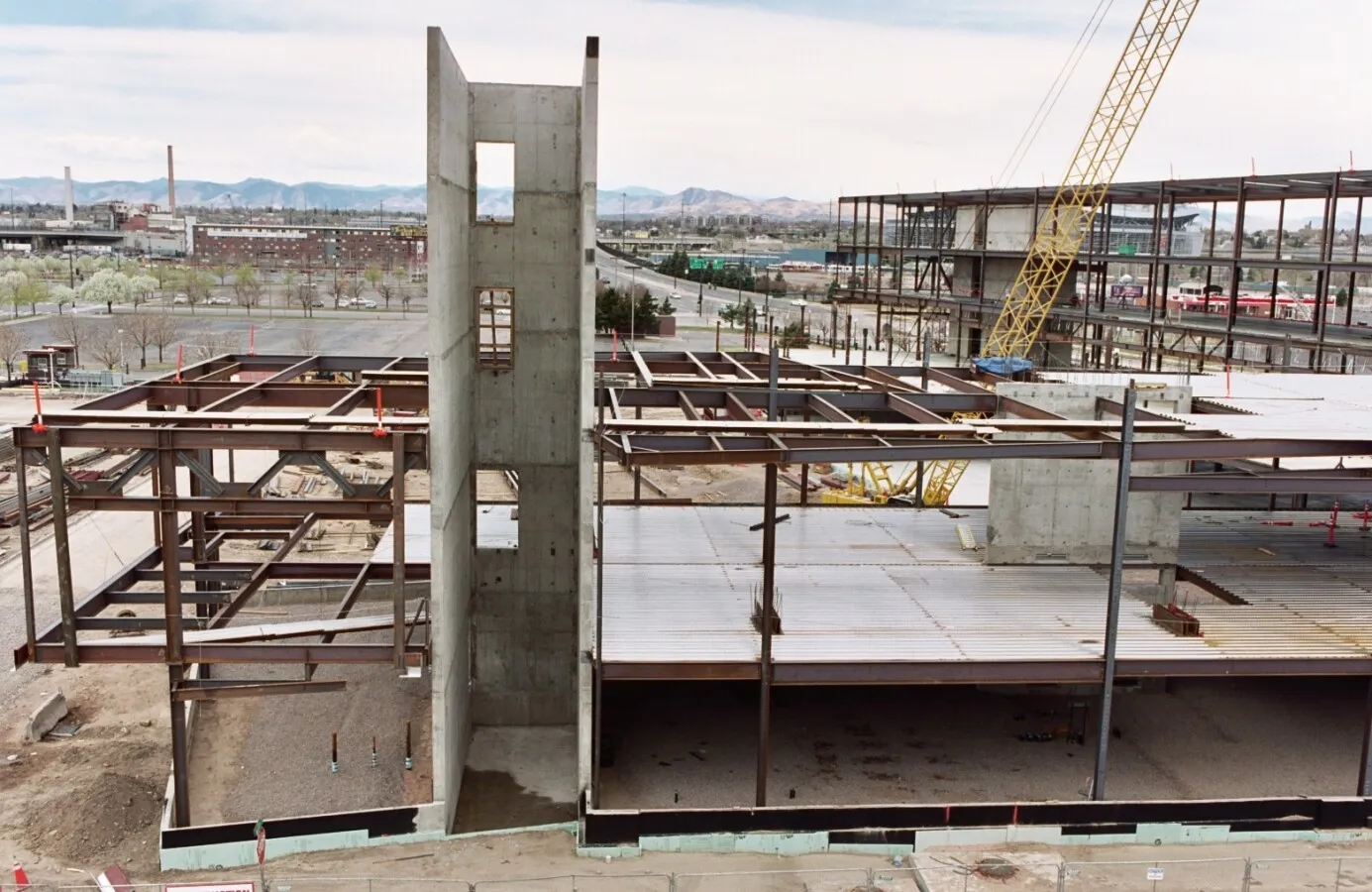 Elevated view to the southwest