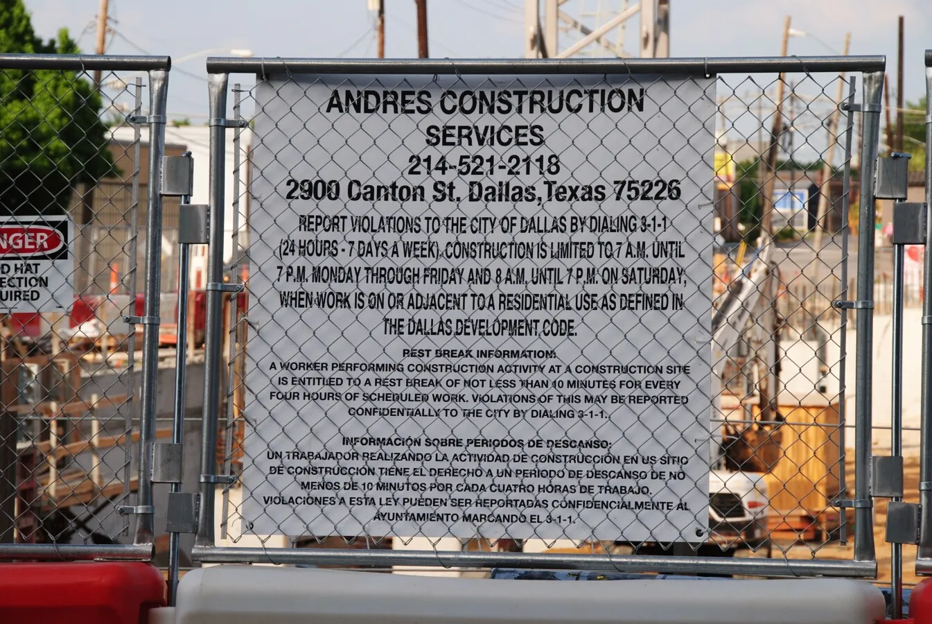 Construction signage