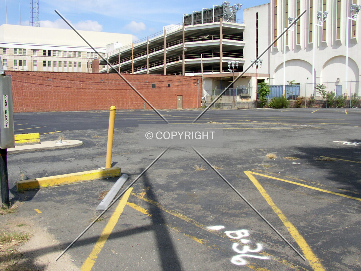 Looking northwest across the site of the tower was originally proposed at 428 South Tryon Street