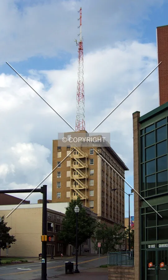 View from the southwest along Commerce Avenue