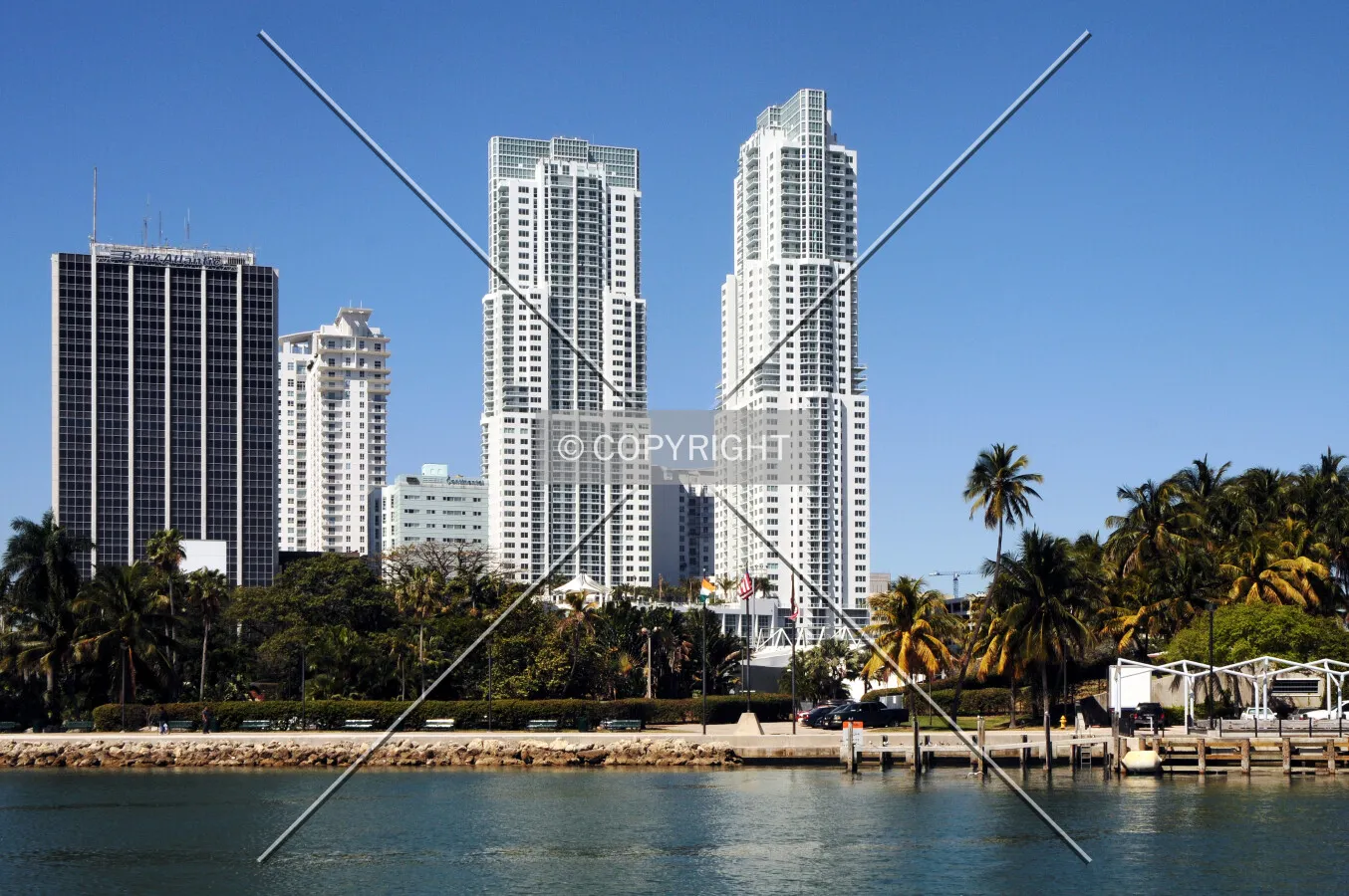 View from the east along Biscayne Bay