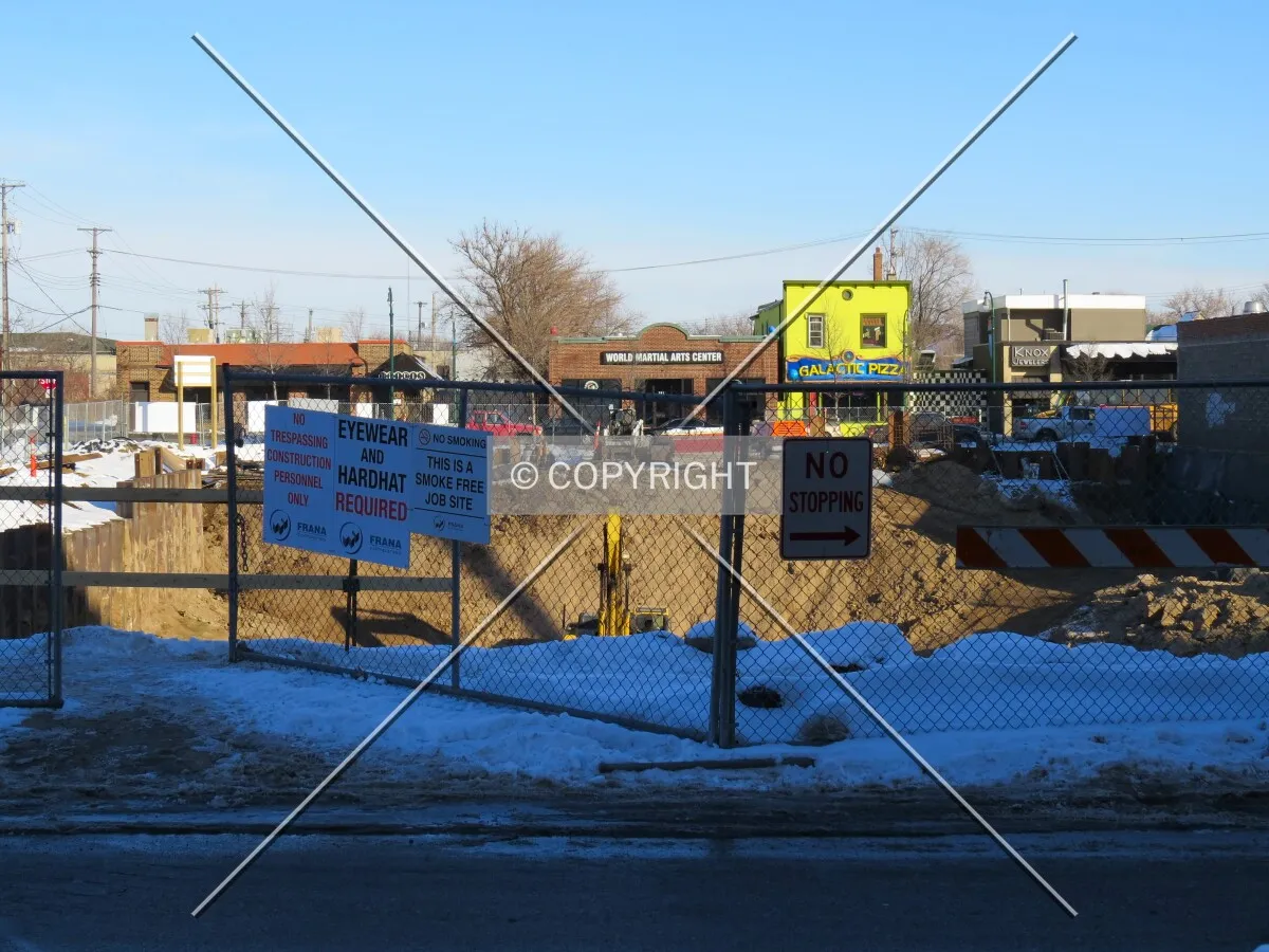 View into the pit across Aldrich Avenue South