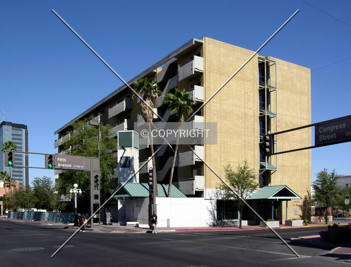Looking northwest across East Congress Street