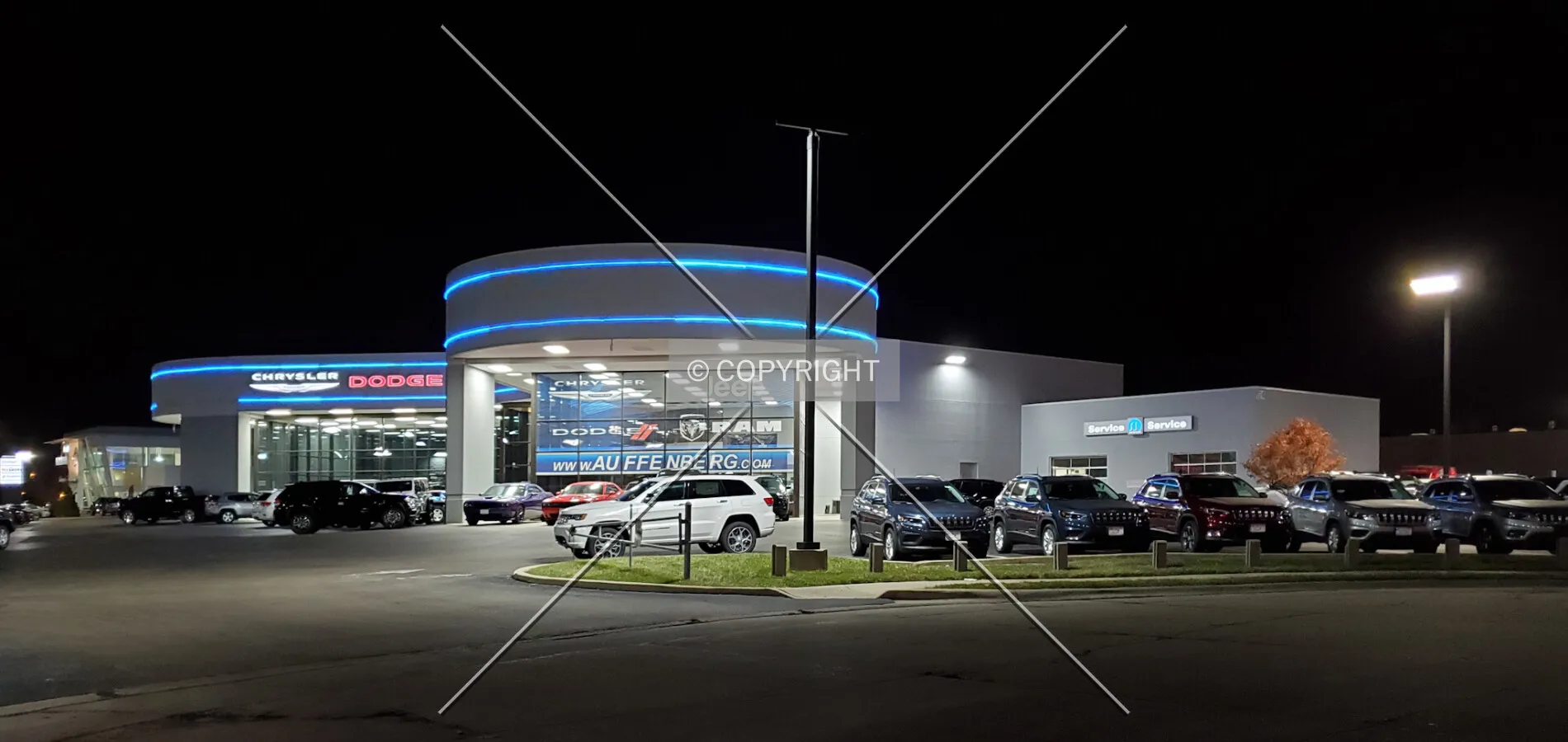 Northwest view at night; November 22, 2019