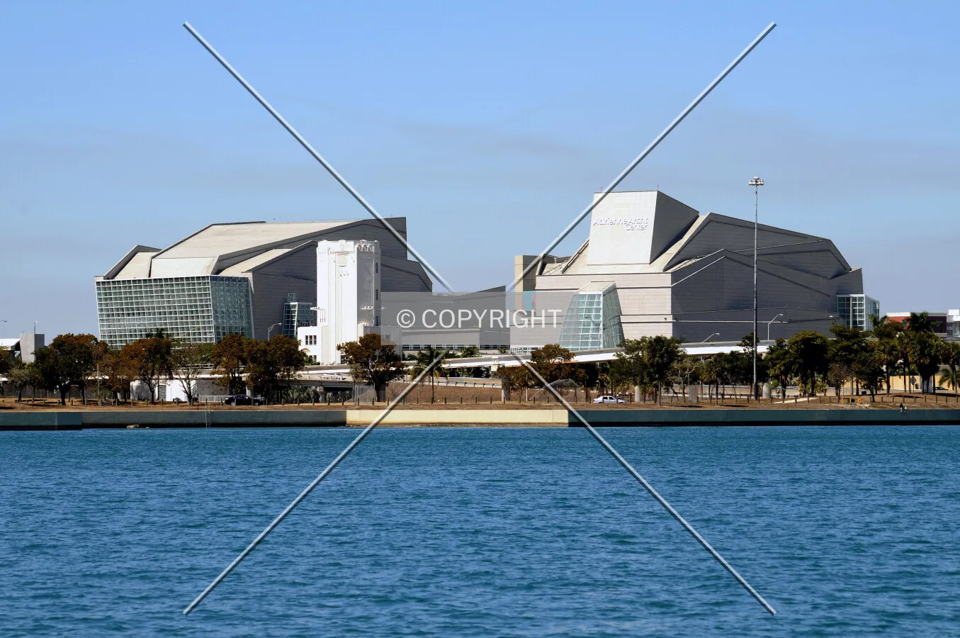 View from the southeast along Biscayne Bay