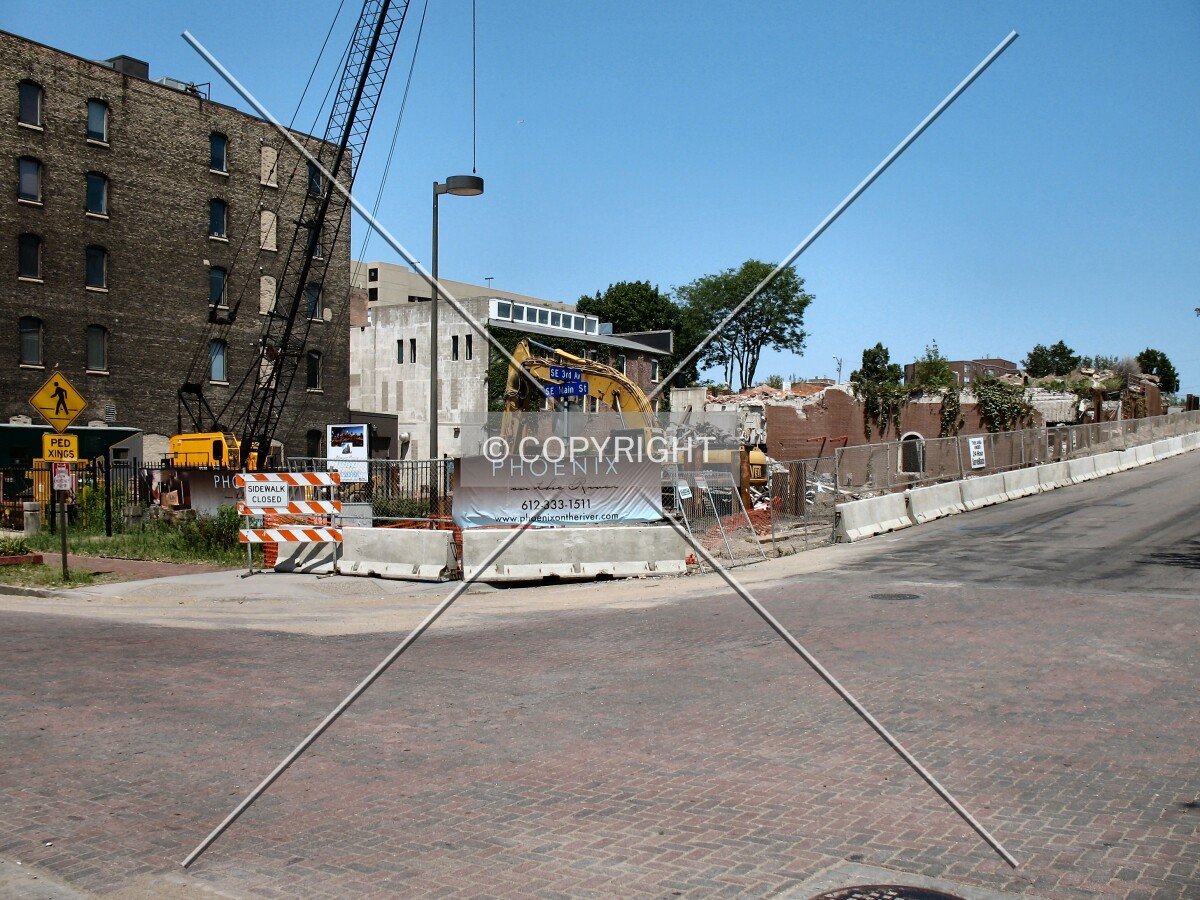 View to the northwest across Main Street/3rd Avenue SE