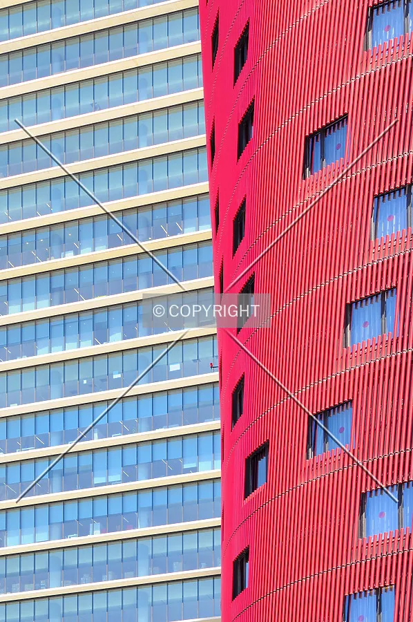 Close view of hotel's facade