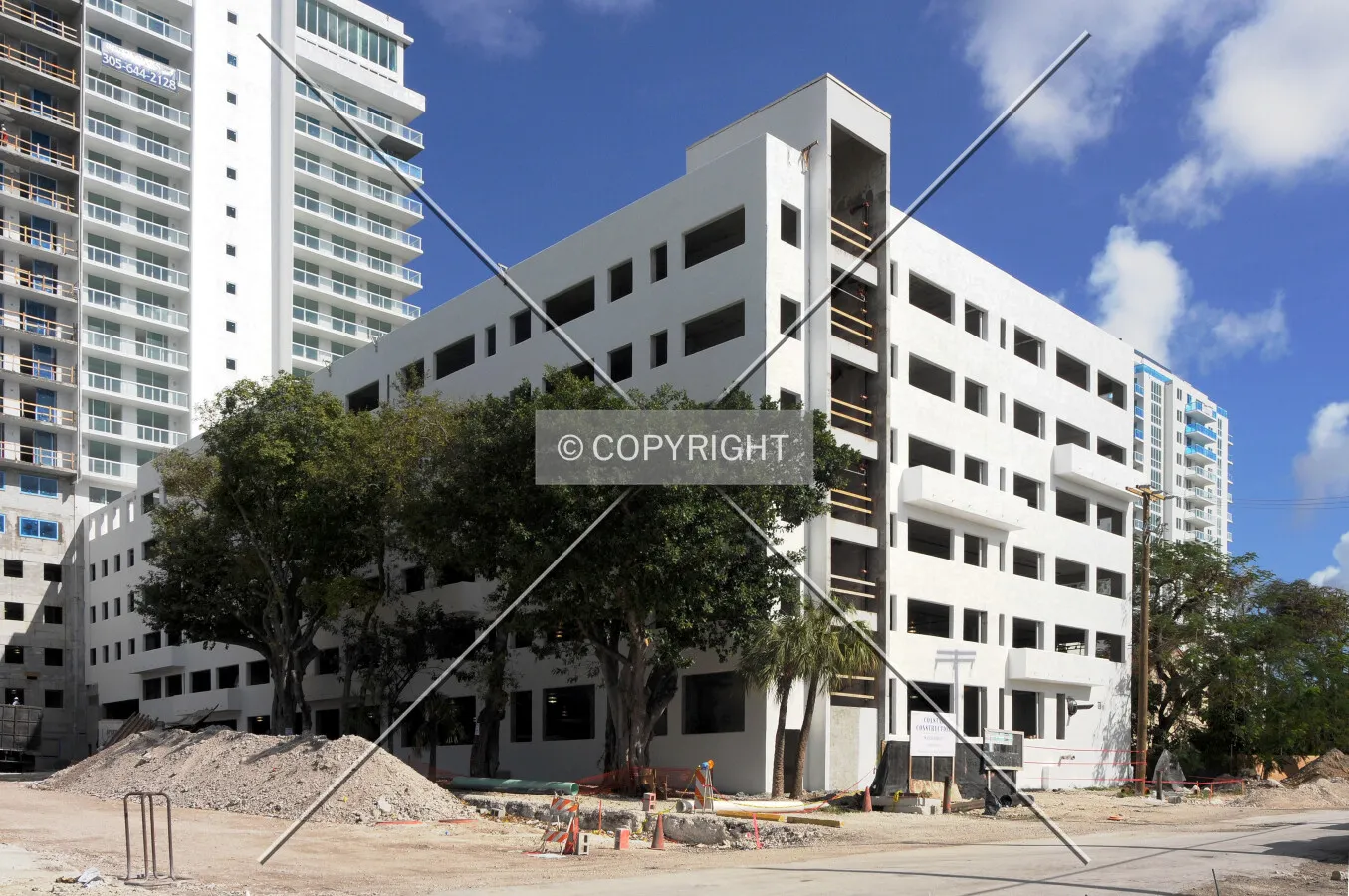 View of the parking garage from the southwest