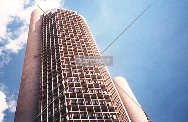 South Tower with North Tower to the right, view from the Southeast