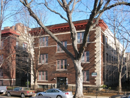 View to the east from Stevens Square Park