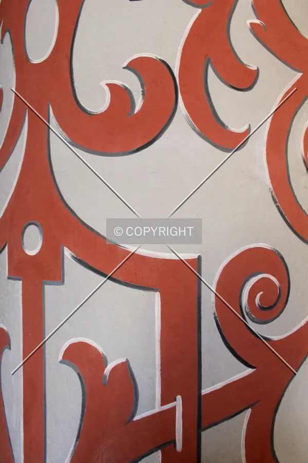 Detail of the painted pattern on a column