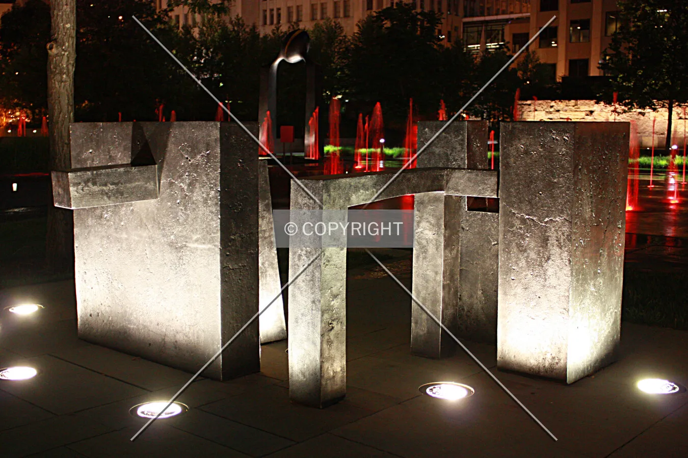 View from the southeast at night