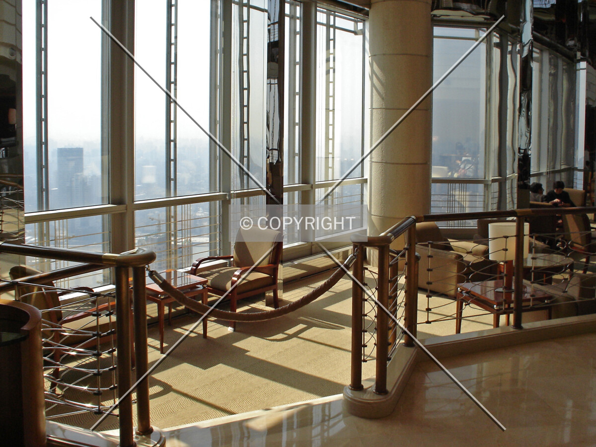 Seating area in a restaurant on the observation floor