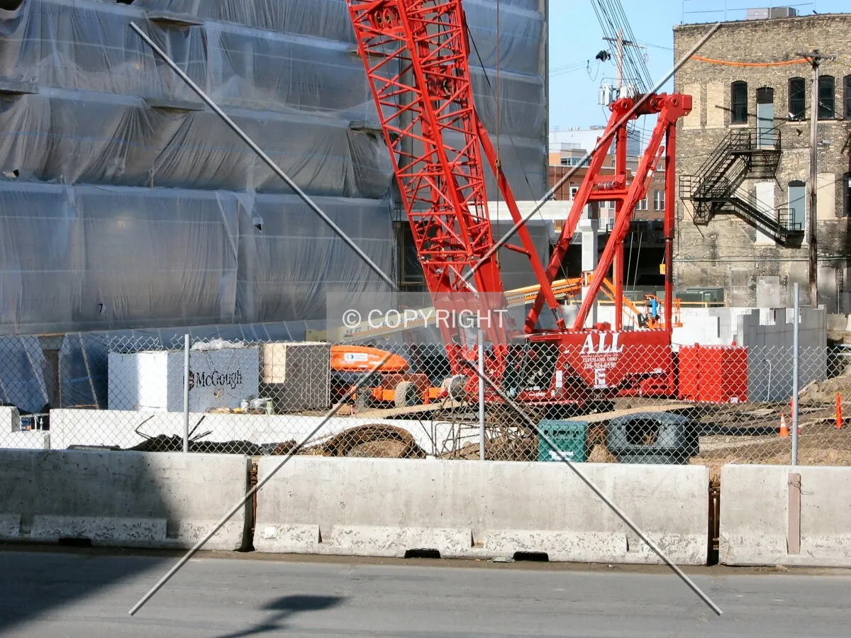View to the west across Central Avenue SE; Big Red sits in the pit