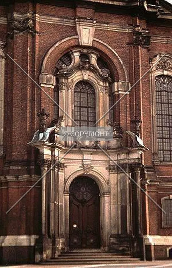 Close-up of north entrance