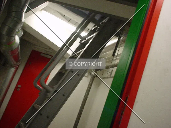 Stairs on top of the roof to the antenna