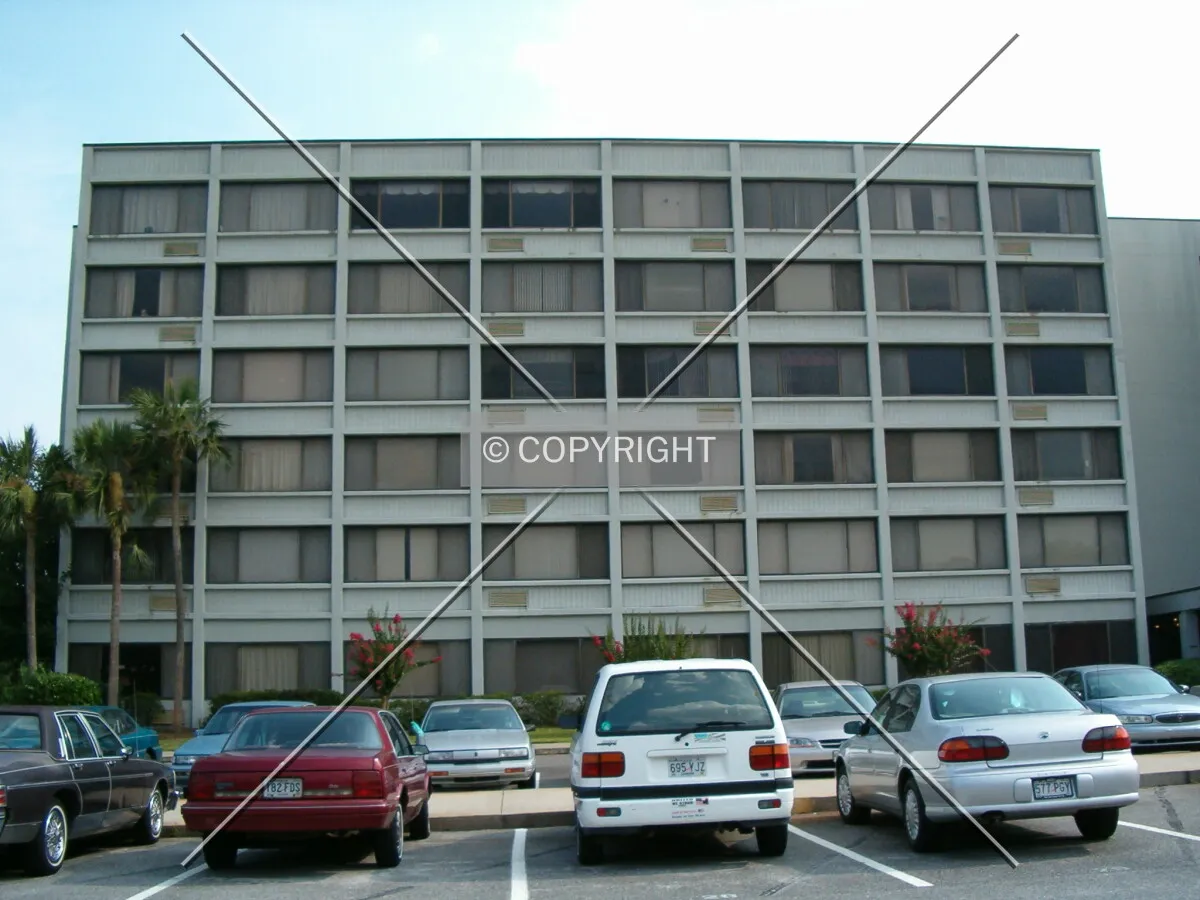View from the parking lot looking south