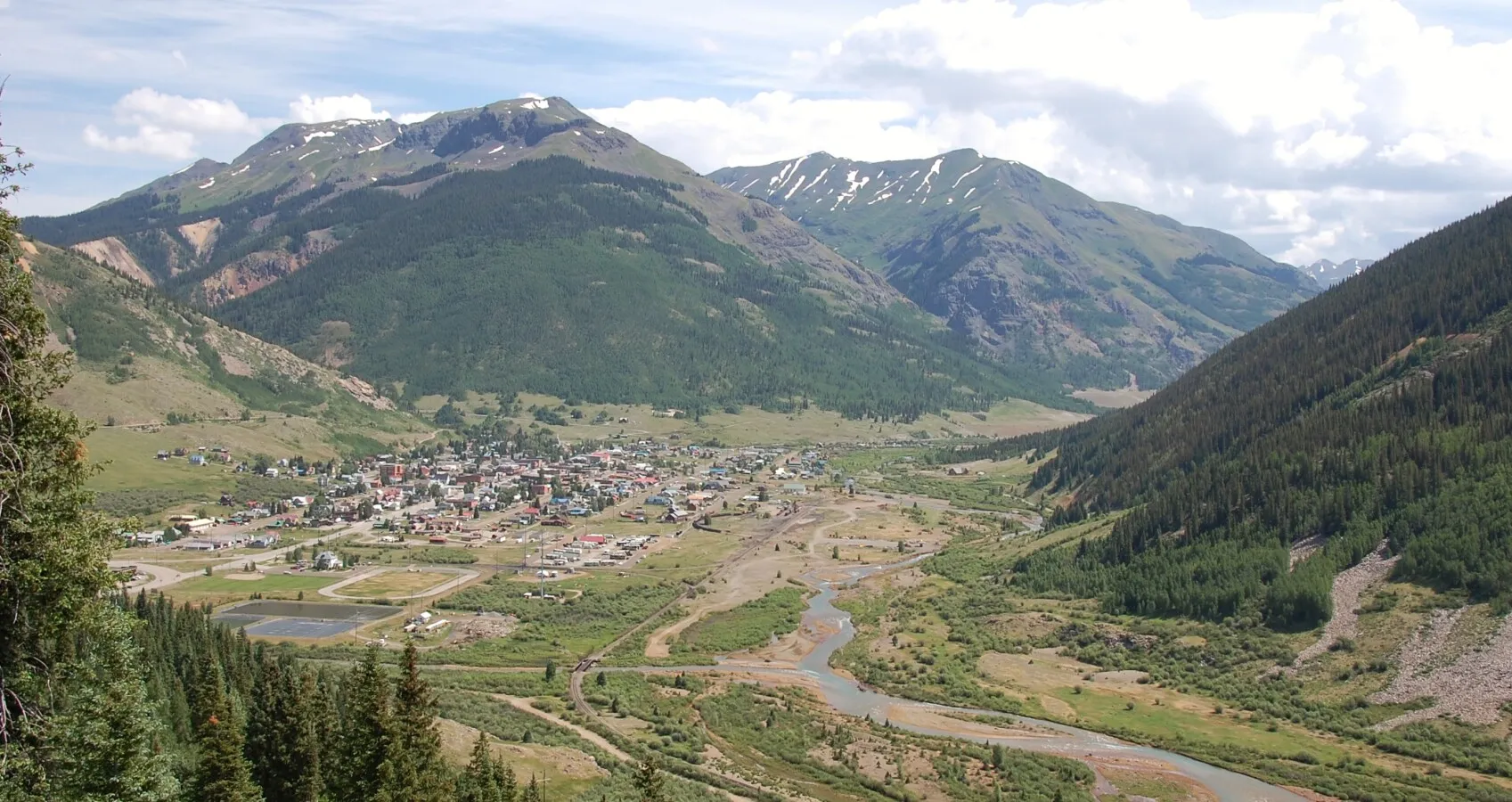 Silverton, Colorado nestled high in the Rocky Mountains