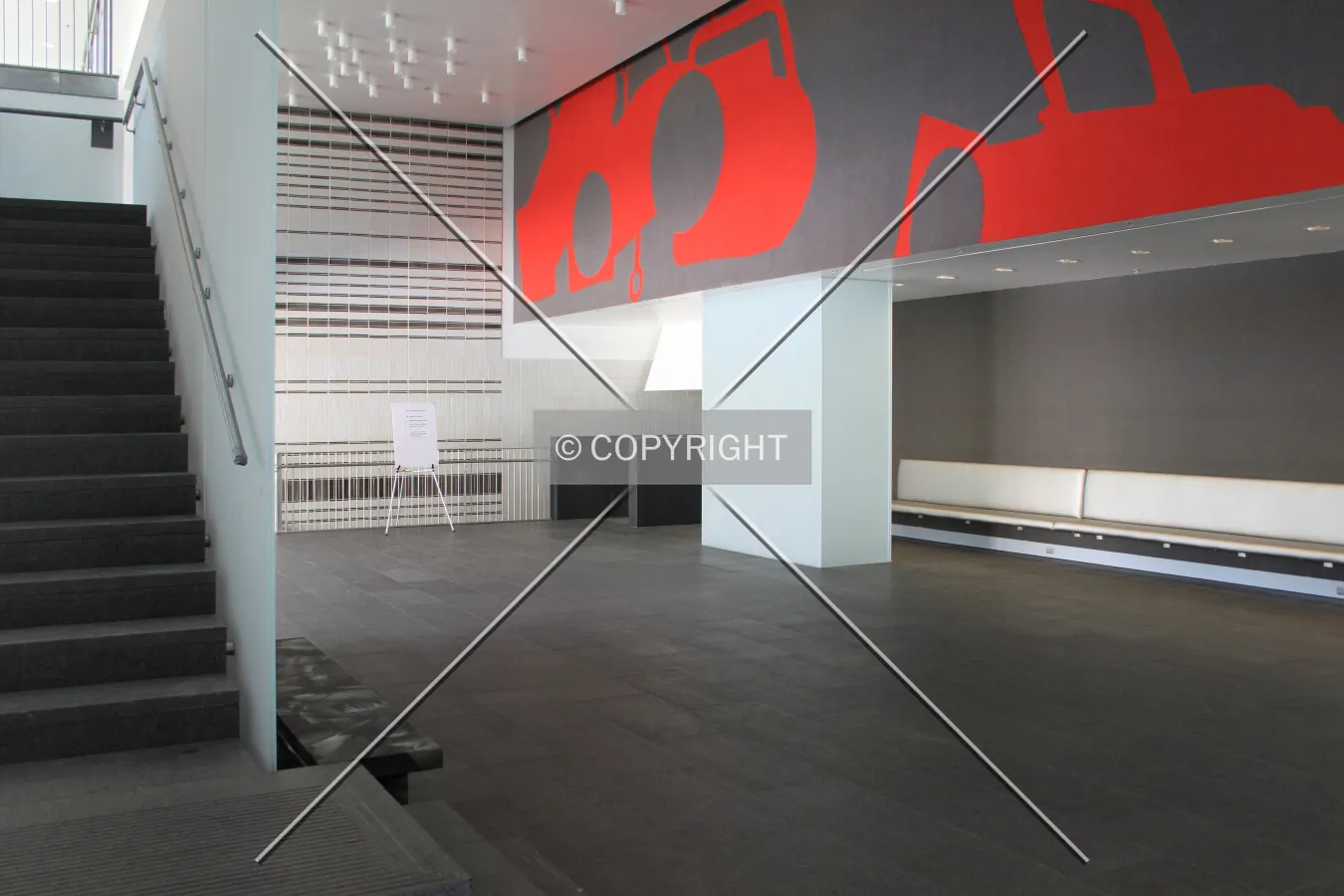 Theater lobby viewed from the northwest corner