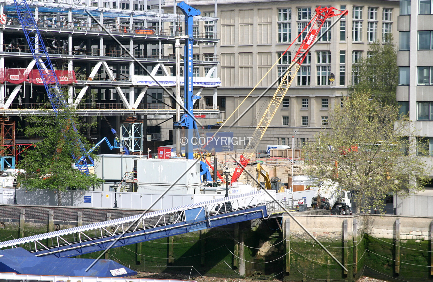 Elevated view northwest from London Bridge