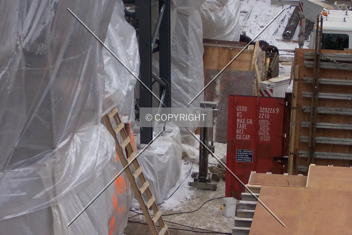 Equipment on the centre of the site
