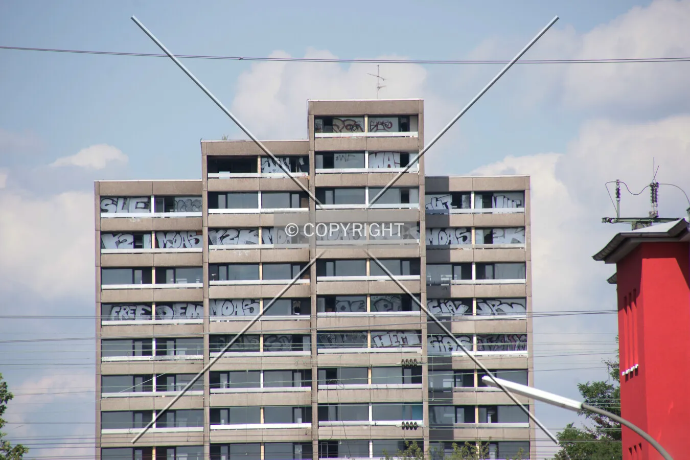 Upper part of the high-rise building
