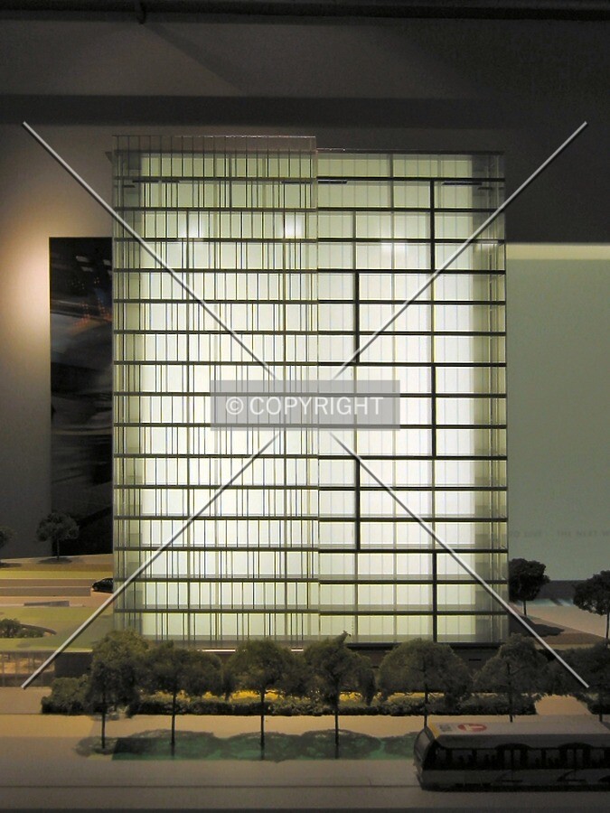 Full north elevation of model in Reflections Sales Office