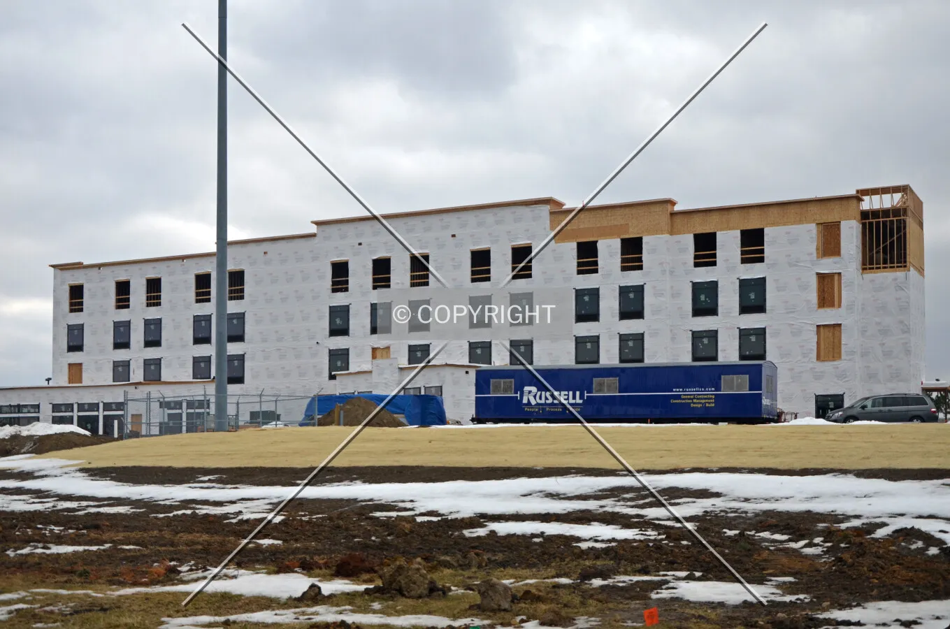 View from the northwest, January 14, 2014