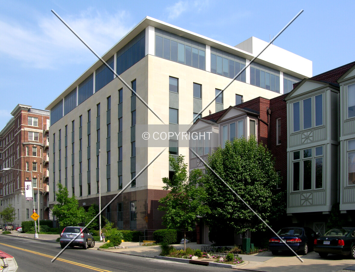 From across P Street to the northwest